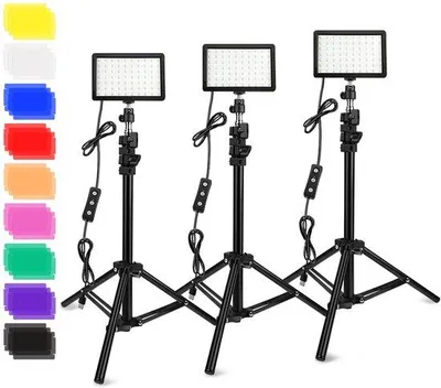 Produktbild von Fotolichtset mit Farbauswähler und Blinkgerät für professionelle Filmaufnahmen