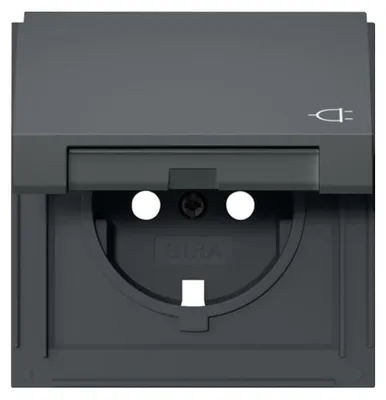 Productafbeelding van GIRA 492267 Afdekking voor SCHUKO-stopcontact, scharnierend, model TX_44, antraciet