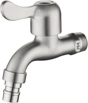 Produktbild von 1/2 Wandmontierter Außenwasserhahn mit Adapter - Gartenwasserhahn, Frostschutzwasserhahn -10 ℃, Hochtemperaturbeständigkeit 120 ℃, Rostschutzwasserhahn, Waschmaschinenwasserhahn, Messing, Chrom