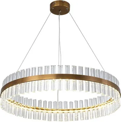 Zdjęcie produktu dla Luxemburg Crystal Prisms - Żyrandol 80cm LED 55W, Mosiądz złoty ring