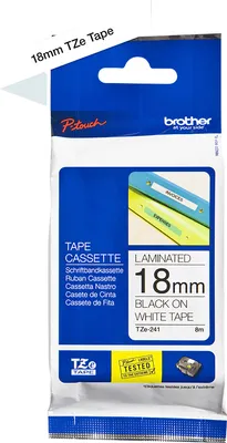 Obrázok produktu pre Brother TZE-241 biela/čierna 18 mm kazeta s písacou páskou