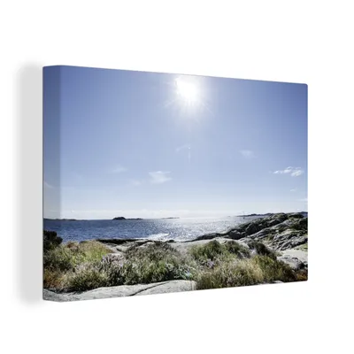 Zdjęcie produktu dla OneMillionCanvasses® - Obraz na płótnie - 150x100 cm, Plaża - Natura - Słońce, dekoracja ścienna z nadrukiem