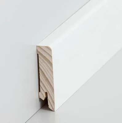 Produktbild von Sockelleiste Echtholzfurnier 16 x 60 x 2500 mm Weiß Echtholzfurnier Fußleiste furniert by PROVISTON 12.5 Meter | 5 Stück