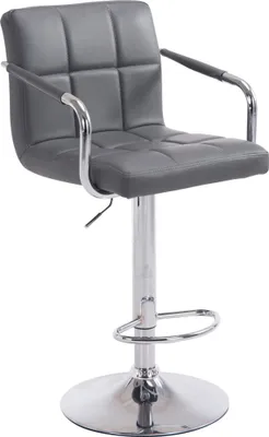Produktbild von CLP Barhocker Lucy V2 höhenverstellbar und drehbar grau Gestell Farbe chrom