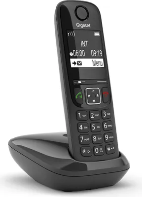 Obrázok produktu pre Gigaset AS690, Analógový / DECT telefón, Bezdrôtový handset, Hlasitý odposluch, 100 položky, ID volajúceho, Čierna