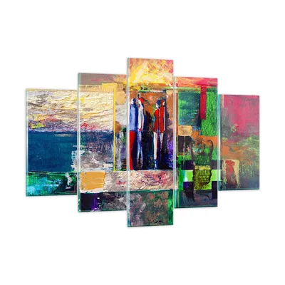 Produktbild von Bilder auf glas - Abstraktion modern - 150x100cm - Glasbilder - Wandbilder - Kunstdruck - zum Aufhängen bereit - Wanddekoration aus Glas - Glas Bilder - Wandbild auf Glas - 5 Teile - GEA150x100-3670