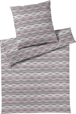 Produktbild von elegante Mako-Jersey Bettwäsche-Garnitur Desire Farbe Rot-Blau Größe 135x200+80x80