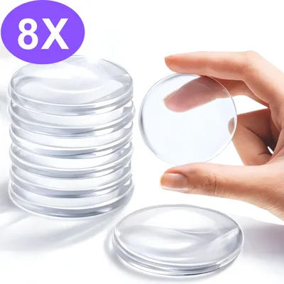 Productafbeelding van Amido® Deurstopper Set - 8 Stuks - Transparant - 4 cm - Siliconen Deurstopper - Deurbuffer - Stootdoppen Voor Binnen & Buiten