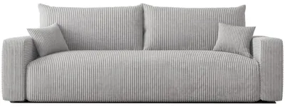 Produktbild von Schlafsofa Castelo Poso 110 Hellgrau Cord mit Schlaffunktion und Bettkasten Couch