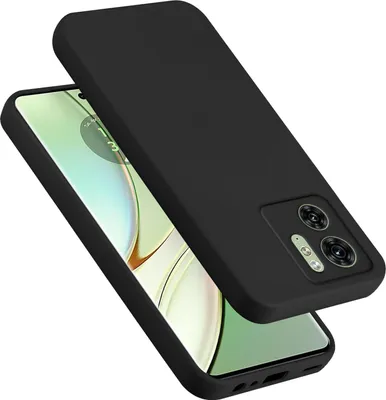 A black phone case is shown on top of a smartphone.