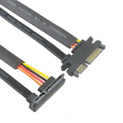 Produktbild von A19 Bolwins SATA Stromkabel 22-Pin (7+15) Stecker auf Buchse – SATA Daten- & Stromverlängerungskabel 50 cm