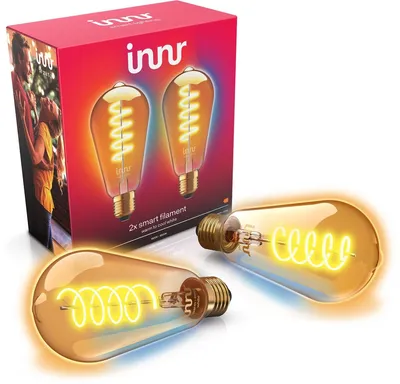 Productafbeelding van Innr E27 filament lamp - geschikt voor Philips Hue - Zigbee - smart - warmwit tot koelwit licht - Edison - slimme verlichting - 620 lumen - 2-pack