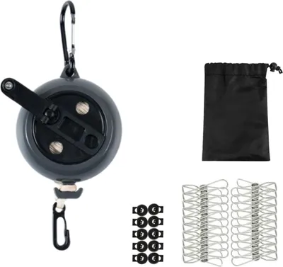 Produktbild von MODFU Wäscheleinen, Tragbare Handkurbel-Wäschestange für draußen, Kompakt und praktisch für schnelle Wäscheaufhängung im Garten oder Camping