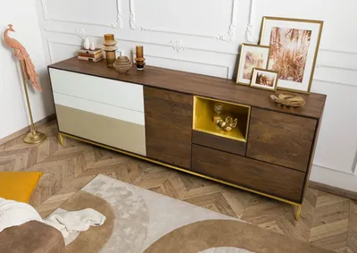 Produktbild von MASSIVMOEBEL24 Sideboard Mango 240x45x85 braun geölt CHICAGO #106