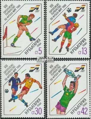 Produktbild von Briefmarken Bulgarien 1988 Mi 3667-3670 (kompl.Ausg.) postfrisch Fußball-EM in BRD