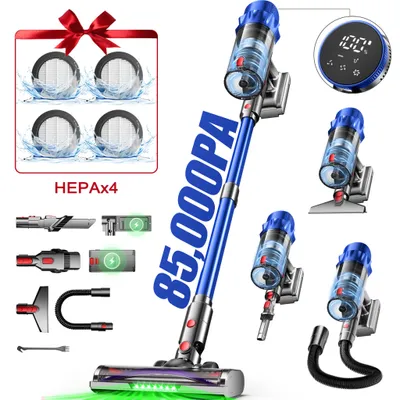 Produktbild von Portreen Akku Staubsauger, 85000Pa Staubsauger kabellos mit Touchscreen, HEPAx4, 80Min, Schlauchbürste, Staubsauger, 2L, Anti-Tangle-Staubsauger