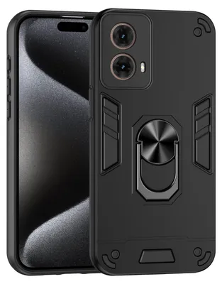 Obrázek produktu pro Kryt na mobilní telefon Motorola Moto G85 Armor s magnetickým kovovým kroužkem, černý