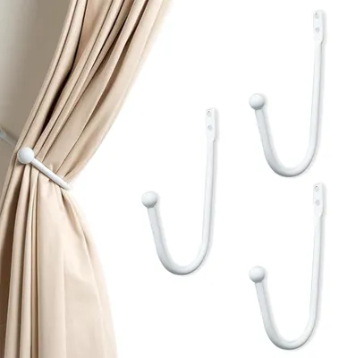 Produktbild von Weiße U-förmige Metall-Gardinenhalter