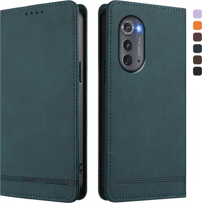 Image de Etui pour Motorola Edge 2022, étui rétro en cuirPolyuréthaneavec support et fentes pour cartes vertes