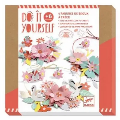 Produktbild von Djeco Bastelset Gaiete für Kinder, 4 Schmucksets, moderner Blumengeist