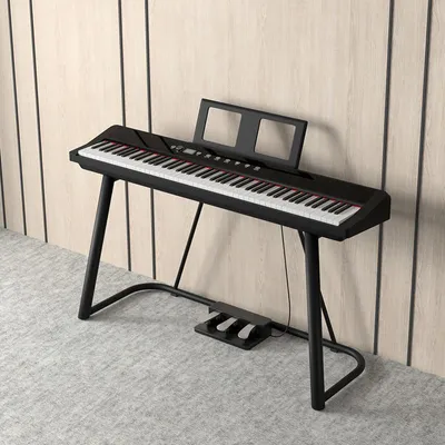 Obrázek produktu pro Zimilo 88 klávesové digitální piano E-piano klavír přenosný vážený kladívkový mechanismus pro začátečníky a děti se stojanem na klavír trojitým pedálem černý