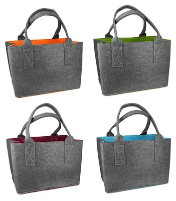 Produktbild von Gilde Tasche, rechteckig, "Colorful", Filz, grau, L. 22 cm, B. 30 cm, H. 22 cm 52857 4063387528570 4 Stück (4-fach sortiert)