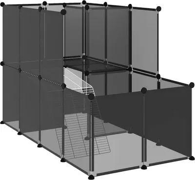 Obrázek produktu pro vidaXL Klec pro malá zvířata černá 142x74x93 cm PP a ocel