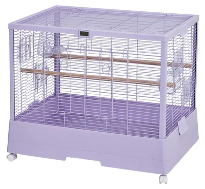 Imagen del producto de Jaula para pájaros, fácil de limpiar, construcción robusta, color LÍLA