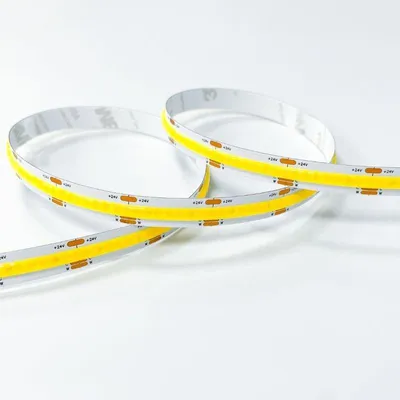 Produktbild von 5 m langes 24-V-COB-LED-Band mit einstellbarer Farbtemperatur, 608 LEDs/m, 8,2 W/m, 10 mm – 2700 K/4000 K/6000 K