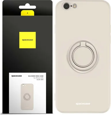 Obrázok produktu pre SPACECASE Silikónové puzdro s krúžkom pre iPhone 6/6s béžová