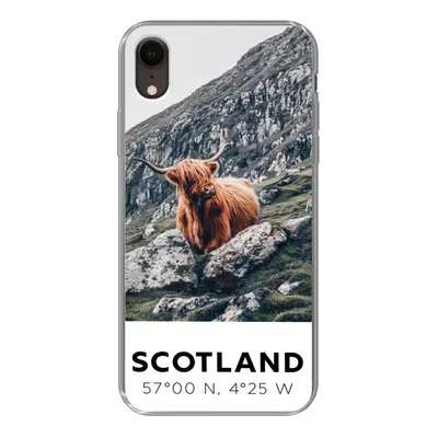 Produktbild von MuchoWow® Handyhülle Schutzhülle Hülle für iPhone XR Schottland - Schottische Highlander - Berge Silikon Softcase Handy Hülle - Schutzdeckel