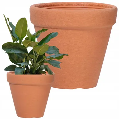 Produktbild von DTU24 Klassische Pflanzgefäß 45 cm Steinoptik Ziegelrot