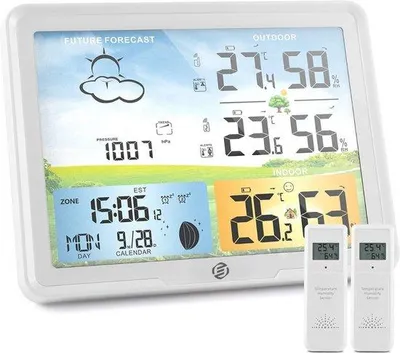 Immagine prodotto di Stazione meteorologica per interni ed esterni con igrometro e termometro digitali