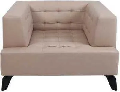 Obrázek produktu pro béžové kožené čalouněné křeslo lounge jednomístné relaxační klubové křeslo ve stylu