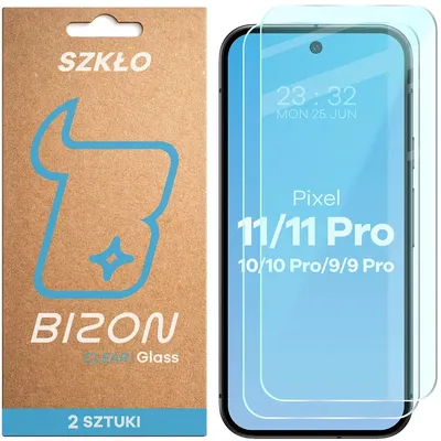 Produktbild von Gehärtetes Glas für Google Pixel 11 / 11 Pro / 10 / 10 Pro / 9 / 9 Pro, Bizon Glass Clear Duo, 2 Stück