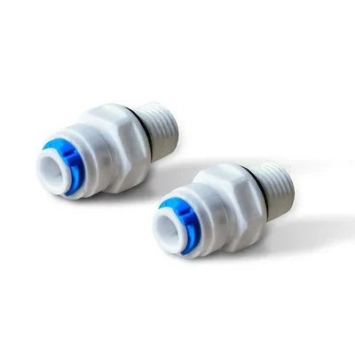 Produktbild von 2 selbstdichtende Adapter Kühlschrankfilter  AG1/4'x1/4' Schlauch mit Clip