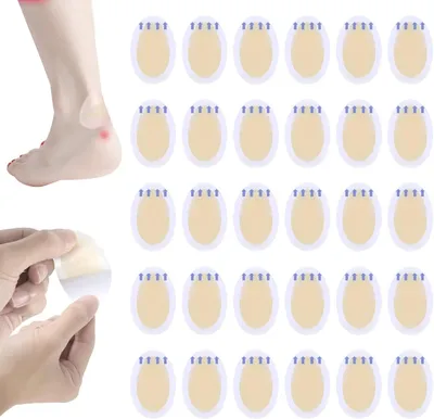 Produktbild von Blasenpflaster 30 Stück, Hydrocolloid, wasserdicht, für Fersen, Zehen, Finger, Fußschutz