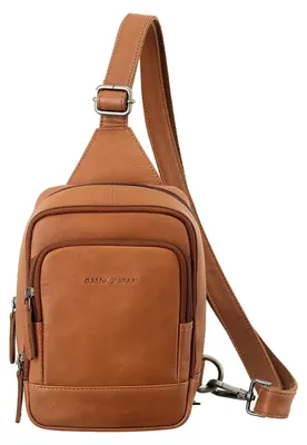 Produktbild von GREENBURRY Leder Umhängetasche Sling Bag Fiorentina Crossover Bag II Tan braun