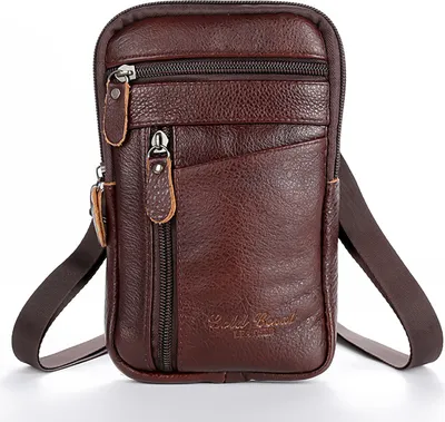Produktbild von Leder Handytasche Herren kleine Umhängetasche Männerhandtasche Gürteltasche