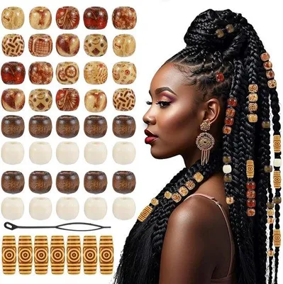 Produktbild von 60 Stück Naturholz Haarklammern - Großes Loch - Retro Haaraccessoires für Frisuren - Holz DIY Schmuckkette Accessoires