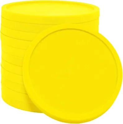 Image de Grand emballage : jetons CombiCraft vierges / jetons de consigne de couleur  jaune fluo  – diamètre de 29 mm – 1000 pièces