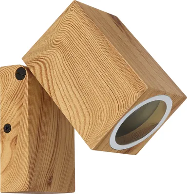 Produktbild von Globo Lighting Außenleuchte Aluminium Druckguss holzoptik, Glas klar, beweglich, Richtung Lichtschein: abwärts, IP44, BxH: 65x165mm, AL: 110mm, exkl. 1x GU10 35W 230V