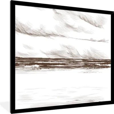 Produktbild von MuchoWow® MuchoWow® Gerahmtes Poster Strand - Meer - Himmel 40x40 cm - Poster mit zchwarzem Bilderrahmen - Mit Rahmen - Wanddekoration Schlafzimmer