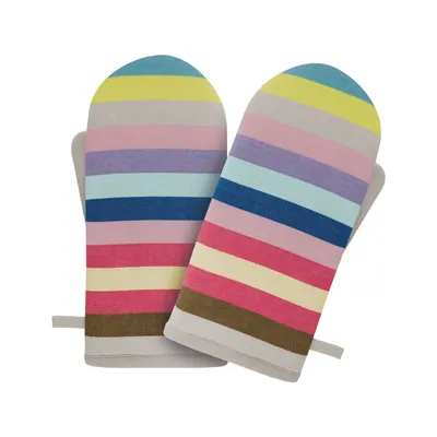 Produktbild von REMEMBER REOH05, Ofenhandschuhe, Mehrfarbig, Baumwolle, Polyester, 40 °C, 140 mm, 290 mm