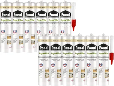 Produktbild von Ponal Fugenfüller Parkett & Laminat, Kartusche, Ahorn/Birke, 12x 280ml