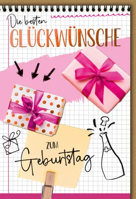 Produktbild von Geburtstag - Karte mit Umschlag - Geschenke mit Notizen