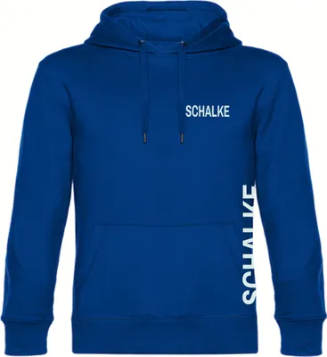 Produktbild von multifanshop Kapuzen Sweatshirt - Schalke - Brust & Seite, blau, Größe XXL