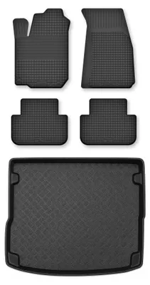 Produktbild von Gummimatten + Kofferraumwanne für Audi Q5 II FY/F5 2020- (mit Subwoofer, Notrad) – Schwarz, Semi-Universal, angepasst – Wielganizator Semi-Universal