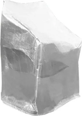 Zdjęcie produktu dla Osłona ochronna Unyqoos® do krzesła ogrodowego, wymiary 68×96×110/150 cm, przezroczysta, wykonana z tkaniny polietylenowej, odporna na rozdarcia, wodoodporna, odporna na promieniowanie UV, z sznurkiem ściągającym