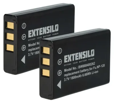 Produktbild von EXTENSILO 2x Akku kompatibel mit Medion 20 MP Superzoom P44029, MD 86929 Kamera (1800 mAh, 3,7 V, Li-Ion)